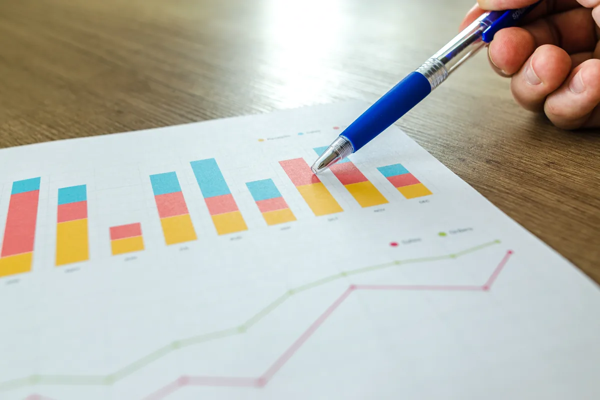 Stylo pointant des graphiques pour prioriser les opportunités SEO